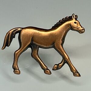 Copper Colored Metal Horse Pin